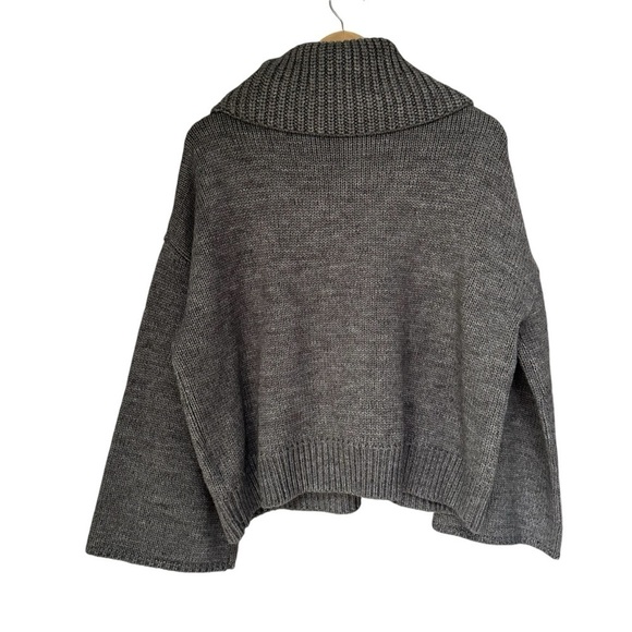 J.ING Chunky Heavy Knit Gray Cowl Neck Sweater, M/L - Picture 7 of 9